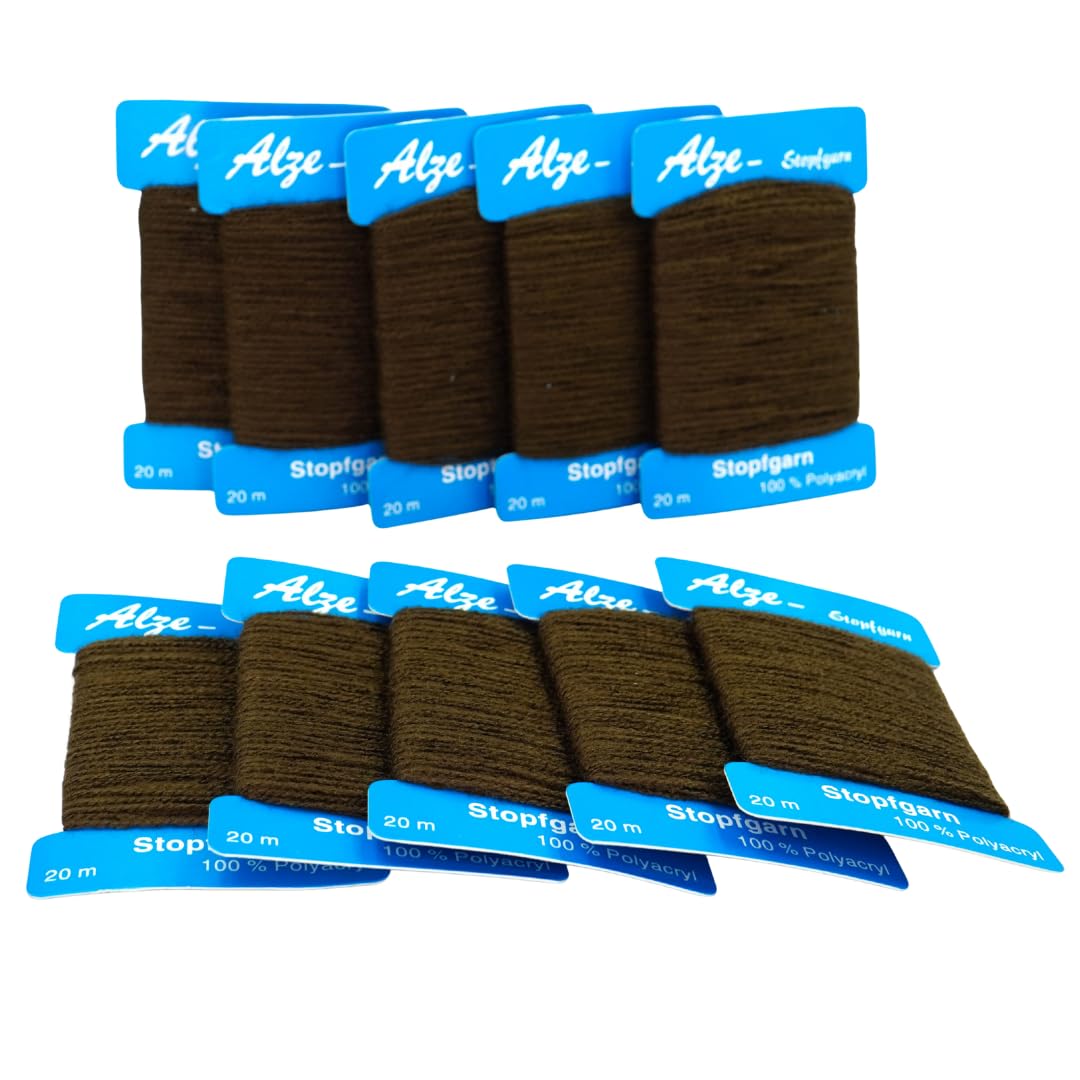 Trimz Darning Wool, Acrylic, Dark Brown, 10x20m