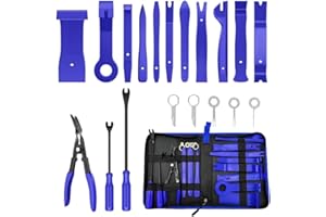 19-Piece Trim Removal Tool Set for Cars, Automotive Panel Door & Audio Trim Pry Tool Kit with Clip Pliers and Fastener Remove