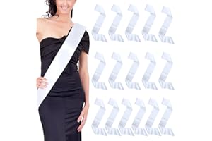 Dreamtop 16Pcs Sash Satin Sash White Blank Sash Blank Sashes for Pageants Senior Sash 2026 White Sash for Beauty Pageant