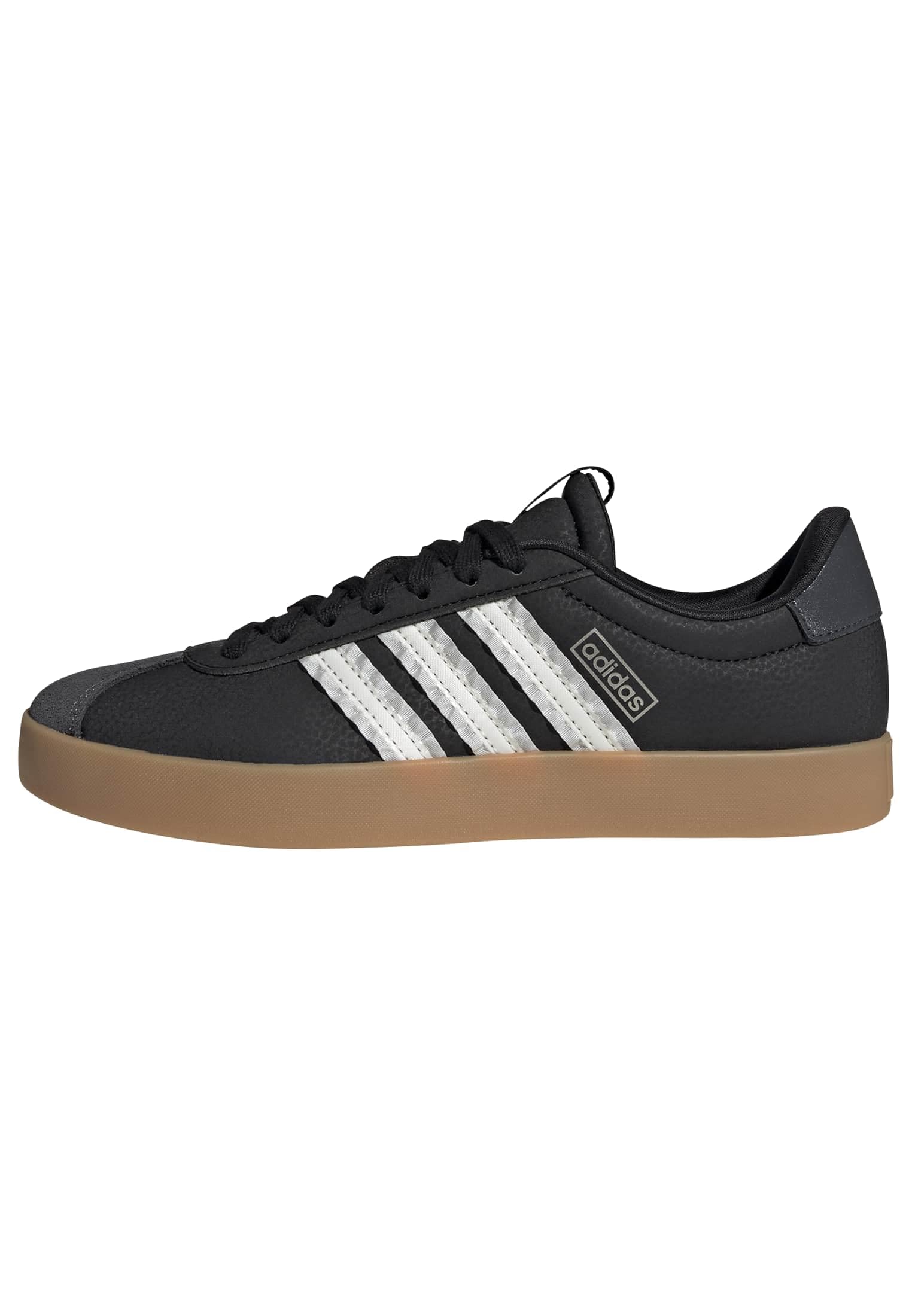 Adidas Women's Vl Court 3.0, Black/White/Cyber Metallic, 7.5 Image