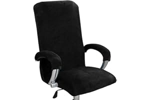 Office Chair Cover, Stretchable Computer Chair Cover with Armrest Covers Dustproof Washable Computer Chair Cover Black