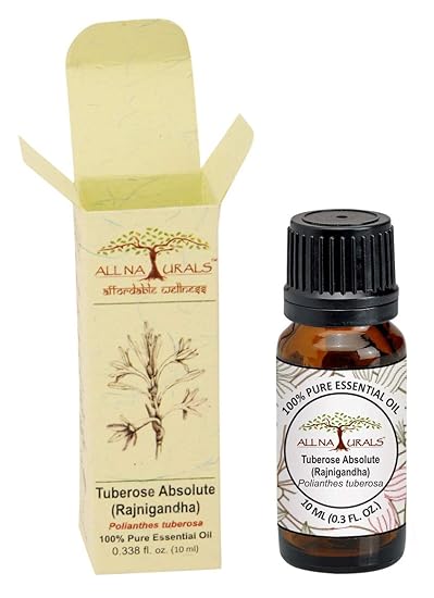 All Naturals Tuberose (Rajnigandha) Absolute Essential Oil 100% Pure Perfumery Grade, For Romance, Stress & Attars(10ml)