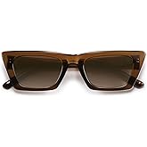 SOJOS Trendy Rectangle Cateye Polarized Sunglasses Womens Mens, Retro Small Narrow Flat Top Sunnies SJ2354