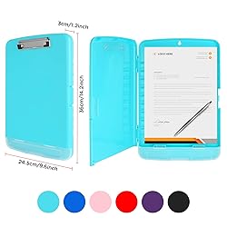 6 Pack Large Plastic Clipboard with Storage Plastic