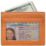 RFID Wallet Mens Leather RFID Blocking Front Pocket Wallet Slim Card Holder Case