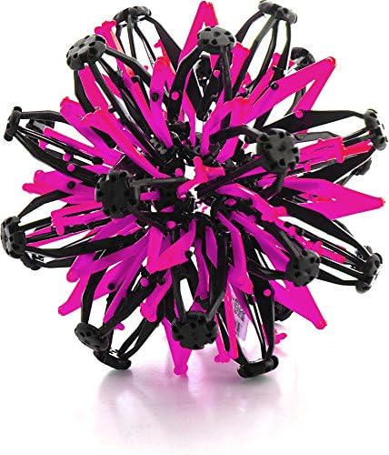 VIP Home Essentials Mini Sphere Toy Rings Stretch Expanding Ball Toys Funny for Kids - Pink Black