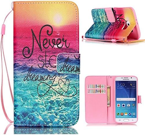Galaxy S6 Case,S6 Case,Galaxy S6 Wallet Case,Galaxy S6 Handbag,Tribe-Tiger Raging Sea Pattern Premium Leather Purse Wallet Handbag Kickstand Case Cover For Samsung Galaxy S6