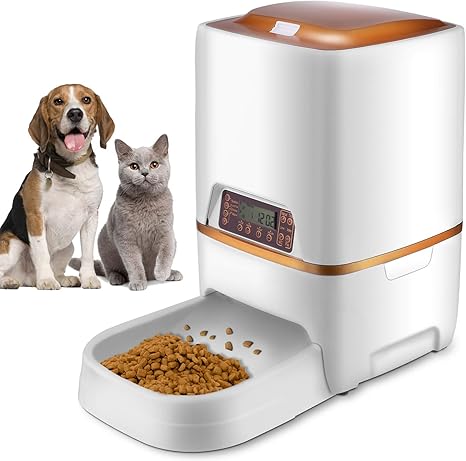 Sailnovo Distributeur Automatique De Nourriture Distributeur Programmable De Croquettes Gamelle Enregistrement Vocal 4 Repas Pour Chats Et Chiens
