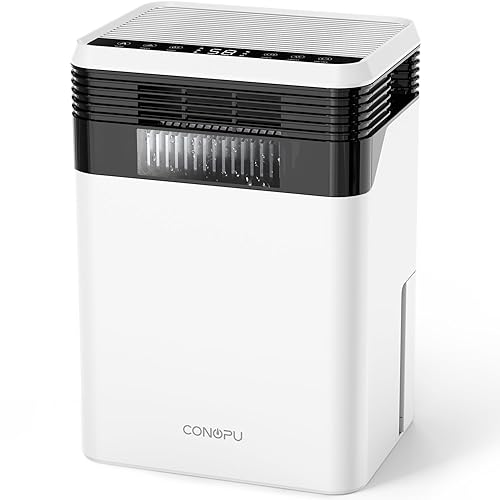 CONOPU Dehumidifier 3000ML, Dehumidifiers for Home, Moisture Removal, Auto Defrost, 33dB Quiet, 24h Timer, Ideal Dehumidifier for Bedroom, 3 Dehumidification Modes, Smart Humidity Display