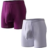 Separate Pouch Men's Underwear Boxer Briefs Anti-Chafing Long Leg Mens Tagless bulge sexy for man elephant Nose trunks 2 pack