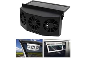 Riloer Solar Powered Car Ventilator, Solar Powered Car Exhaust Fan, Car Radiator, Eliminate The Peculiar Smell Inside The Car and Can Be Used for General Types of Cars