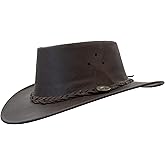 Bushie 1034 Kangaroo - Australian Kangaroo Leather Cowboy Hat - Foldable, Ultra Light, Durable, Water Resistant