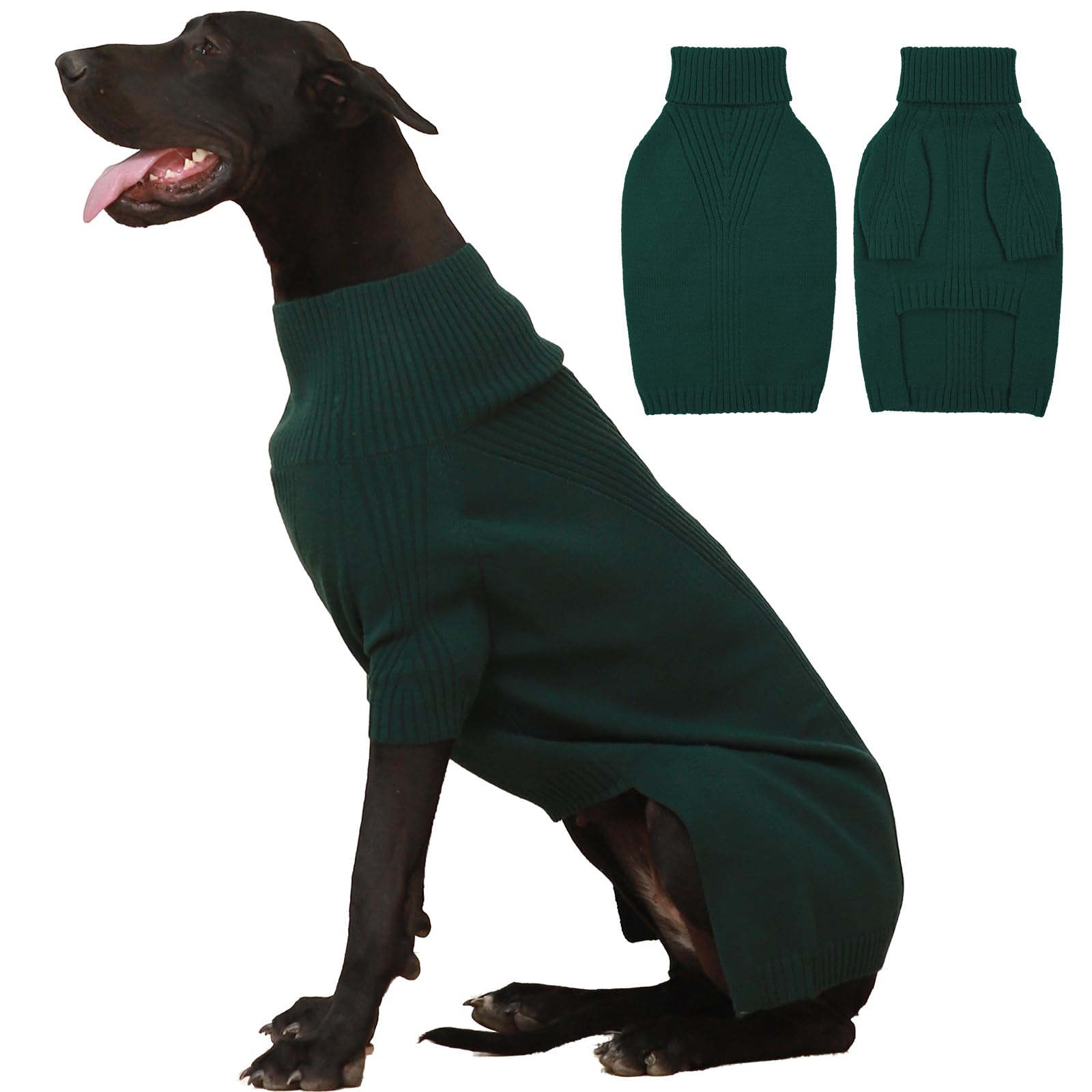 IECOii Extra-Large Dog Jumper 4XL,Christmas Dog Sweaters for Extra Large Dogs Girl Boy,Turtleneck Dog Knitted Jumper for Pet,Easy On Doggie Knitwear Sweatshirt Dog Sweater for Doberman,Great Dane