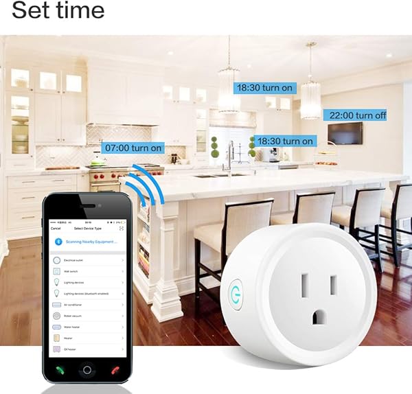 GJWHENS Smart Plug Interruptor Mini WiFi Funciona con Alexa Google y Hogar IFTTT sin concentrador Obligatorio a Distancia de Salida de Control con funcin de Temporizador White 4 Paquetes2pack