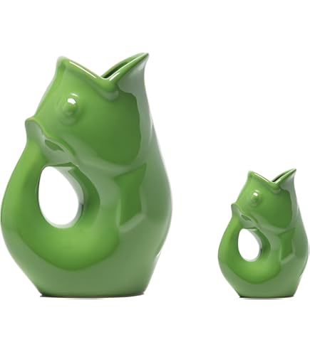 Lot De 2 Pichets à Poisson Gurgle Pot - Blanc Mat, Design D