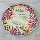Natural Life Cream & Pink Flowers Melamine Giving Plate