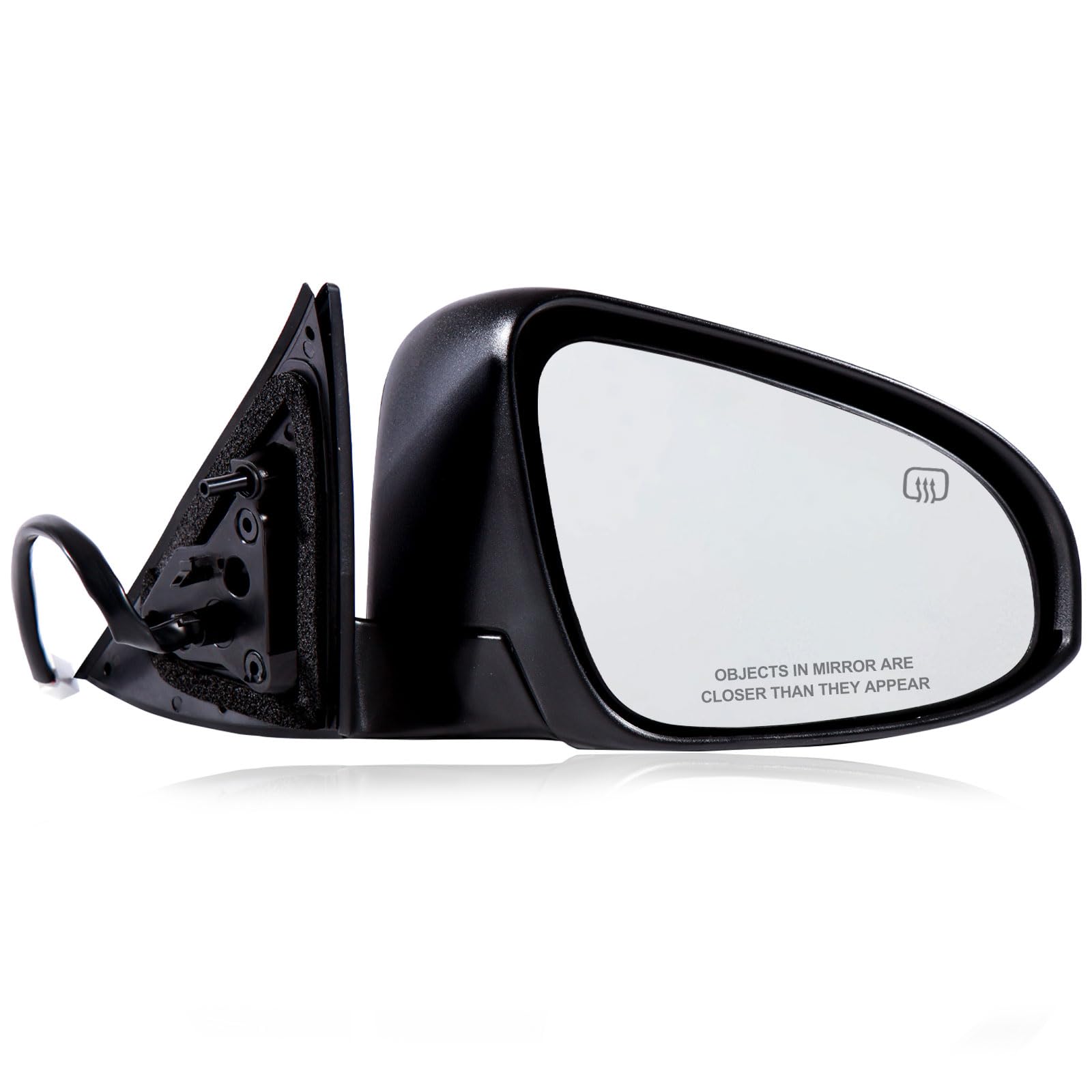 Photo 1 of Passenger Side Mirror Compatible with 2012 2013 2014 Toyota Camry 5Pins with Power Glass Heated Manual Folding Black Right Side View Mirrors Replace TO1321276