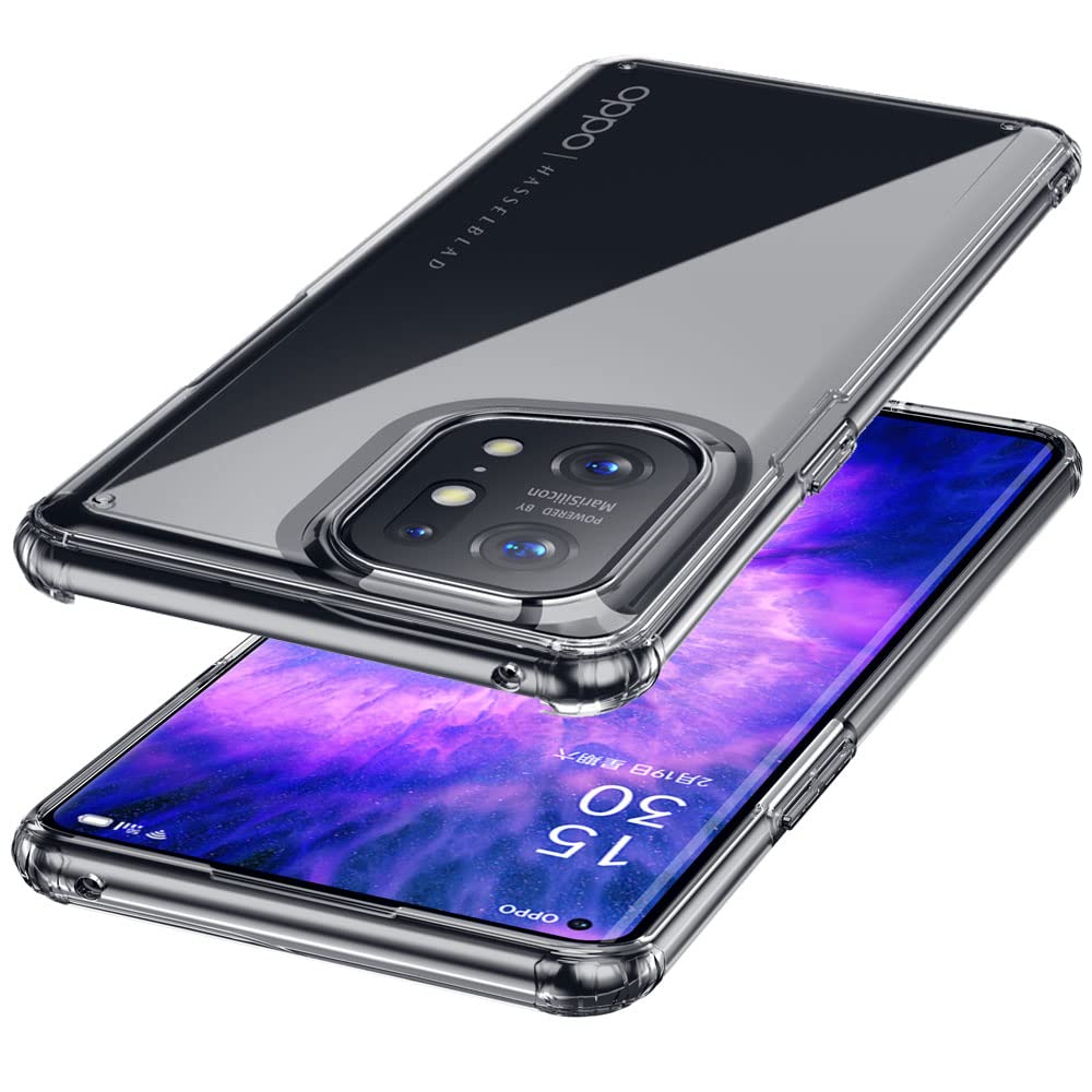 TECHGEAR Tough Case for Oppo Find X5 [Fusion FX] Premium Hybrid Tough Rugged Protective Bumper Case Heavy Duty Protection with Clear Back Designed For Oppo Find X5 - Clear