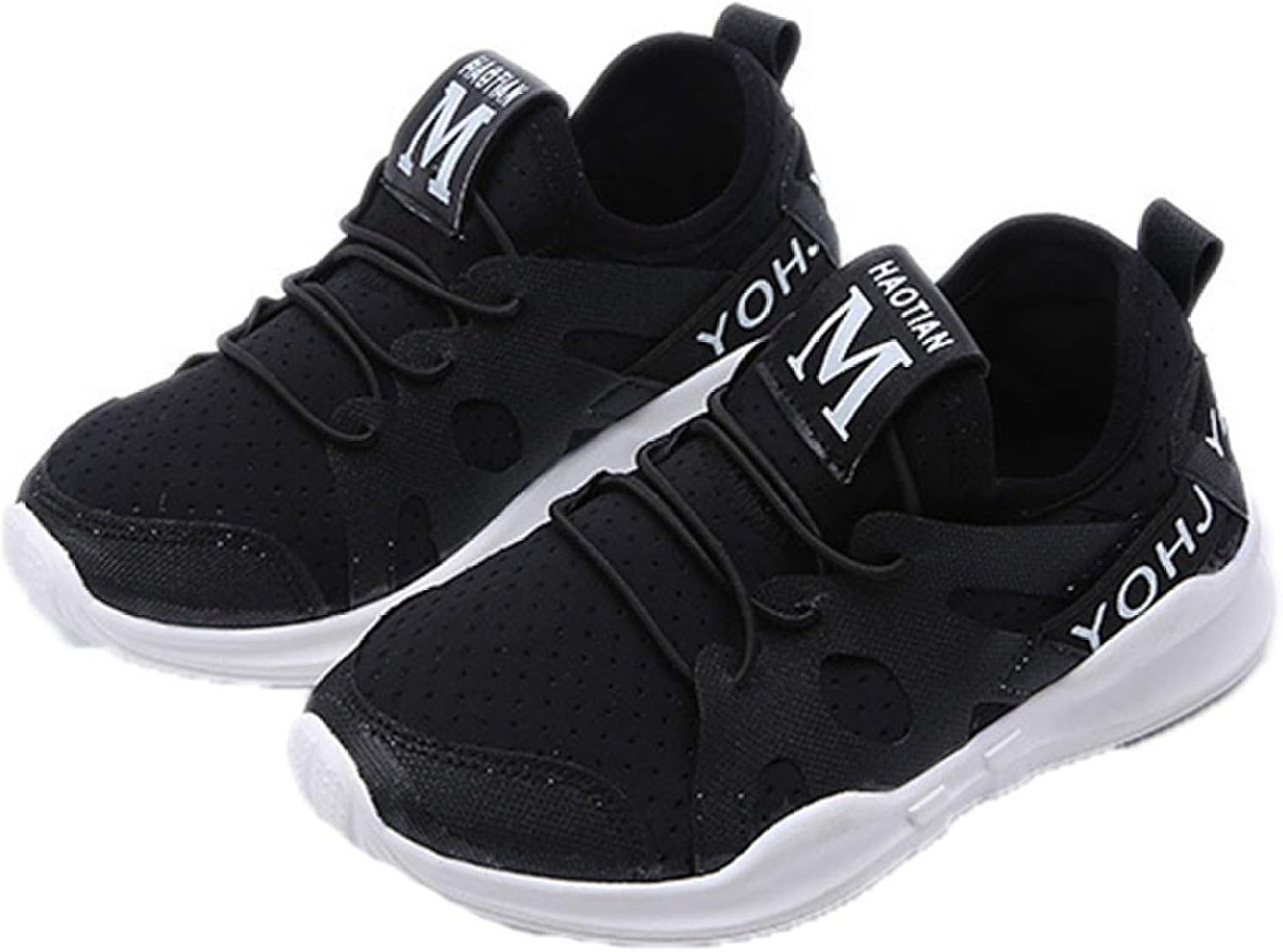 Kids Sport Shoes Boys Solid Color Breathable Low Top Flat Mesh Sneakers