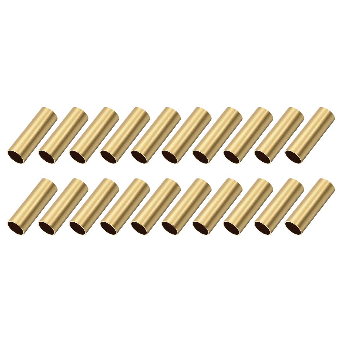 sourcing map Brass Round Tube, 10mm OD 0.5mm Wall Thickness 30mm Length Seamless Pipe Tubing for DIY Crafts 20 Pcs