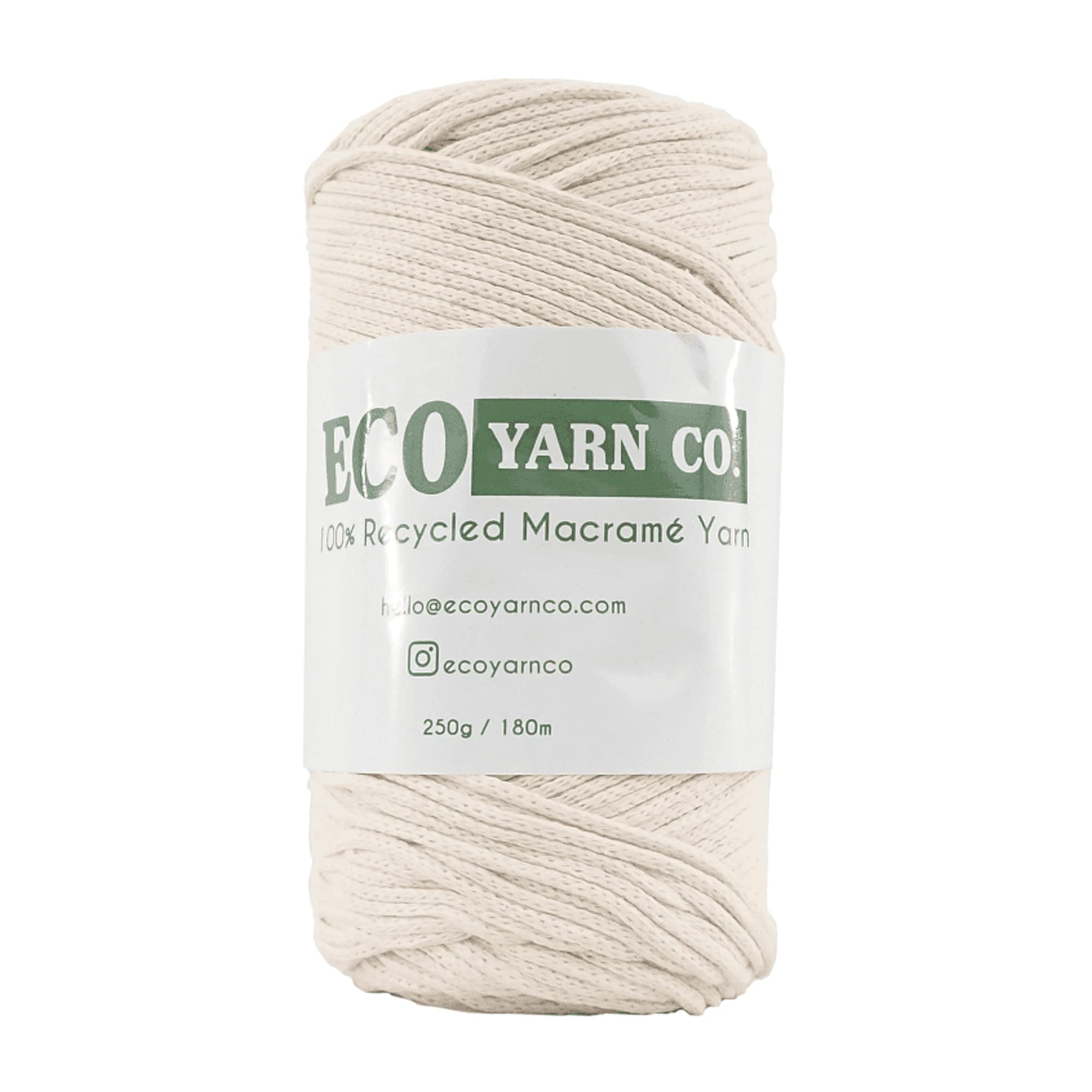 Cream Cotton/Polyester Macrame Yarn, 180m (250g) — image 1