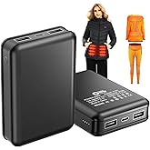 QTREE intelligence 2 Pack 5V2.4A Power Bank for Heated Jacket Vest Underwear Pants, Portable 10000mAh Dual USB Output Ports Battery Pack for Smart Device