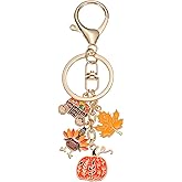 Semneroy Thanksgiving Keychain Fall Key Chain Bag Charms Accessories, Pumpkin Turkey Maple Leaf Keychain Key Ring for Men Women Car Key Ring Bag Purse Accessories