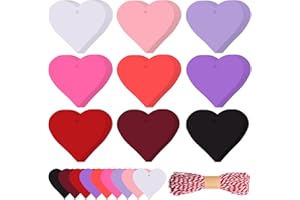 FOBSME 360 Pcs Valentine's Day Heart Tags Paper Heart Shape Cutouts Assorted Color Paper Hearts Valentine Heart Confetti Labels with 65.62 Rope for Valentine's Day Birthday Wedding Party Decorations,9 Colors