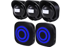 Shaogax 328ft Range Wireless Driveway Alarm Outside Weather Resistant Motion Sensor Alarm Security Alert-Protect Outdoor/Indoor Property-2 Receiver and 3 PIR Motion Detector-38 Chimes