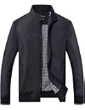Yeokou Men's Casual Slim Stand Collar Lightweight Thin Windbreaker Fall Jacket