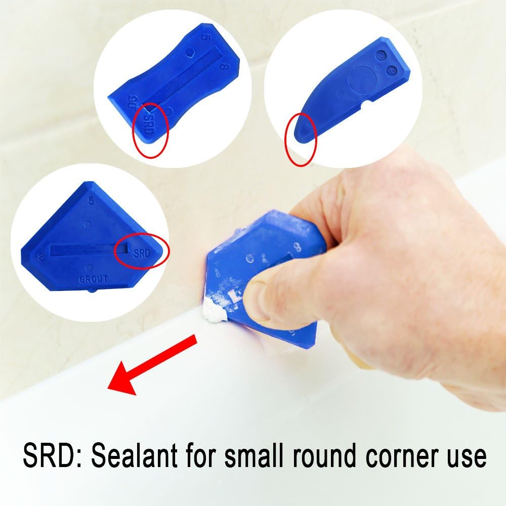 Kuuqa 9 Pieces Caulking Tool Kit Silicone Sealant Finishing Tools Caulk Remover Board for Bathroom Kitchen Room and Frames - Image 5