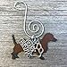 Dachshund Christmas Ornament, Rustic Metal Ornament with Merry Christmas & Paw Print Charms