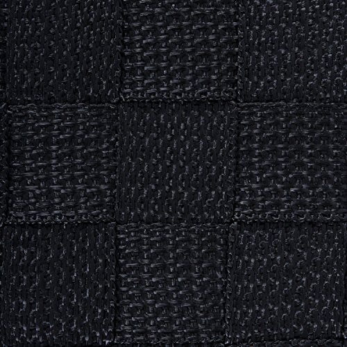 DII Durable Trapezoid Woven Nylon Storage Bin or Basket for Organizing Your Home, Office, or Closets (Tray - 13x15x5") Black - Set of 2
