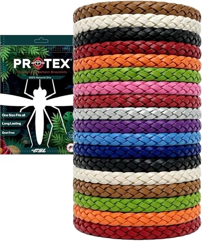 FSL 18 Pack Insect Repellent Bracelets Deet-Free Adjustable Wrist Bands