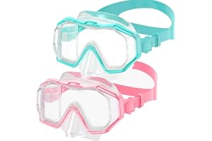 Bairuifu Kids Swim Goggles for Kids 4-16, Anti-Shattered Lens/Anti-Fog / 180° Panoramic View/Kids Swimming Goggles with Nose Cover