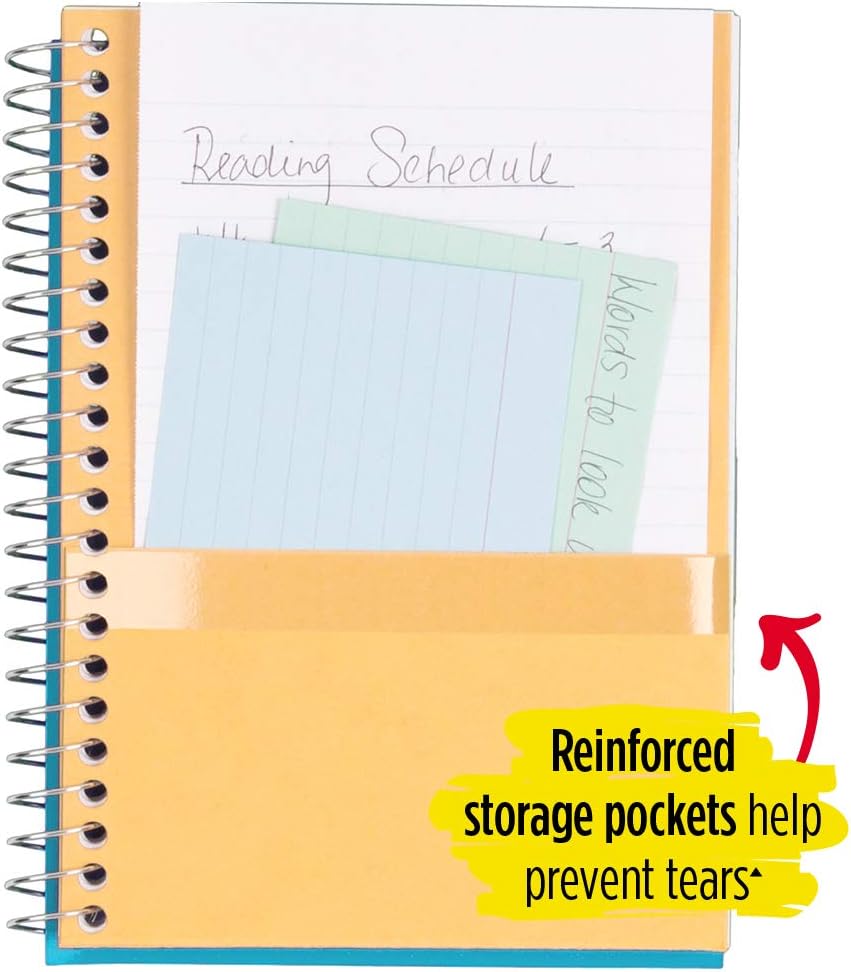 Five Star Spiral Notebook, 2 Subject, College Ruled Paper, 100 sheets, 9-1/2" x 6", Teal (06180AA4) : Office Products