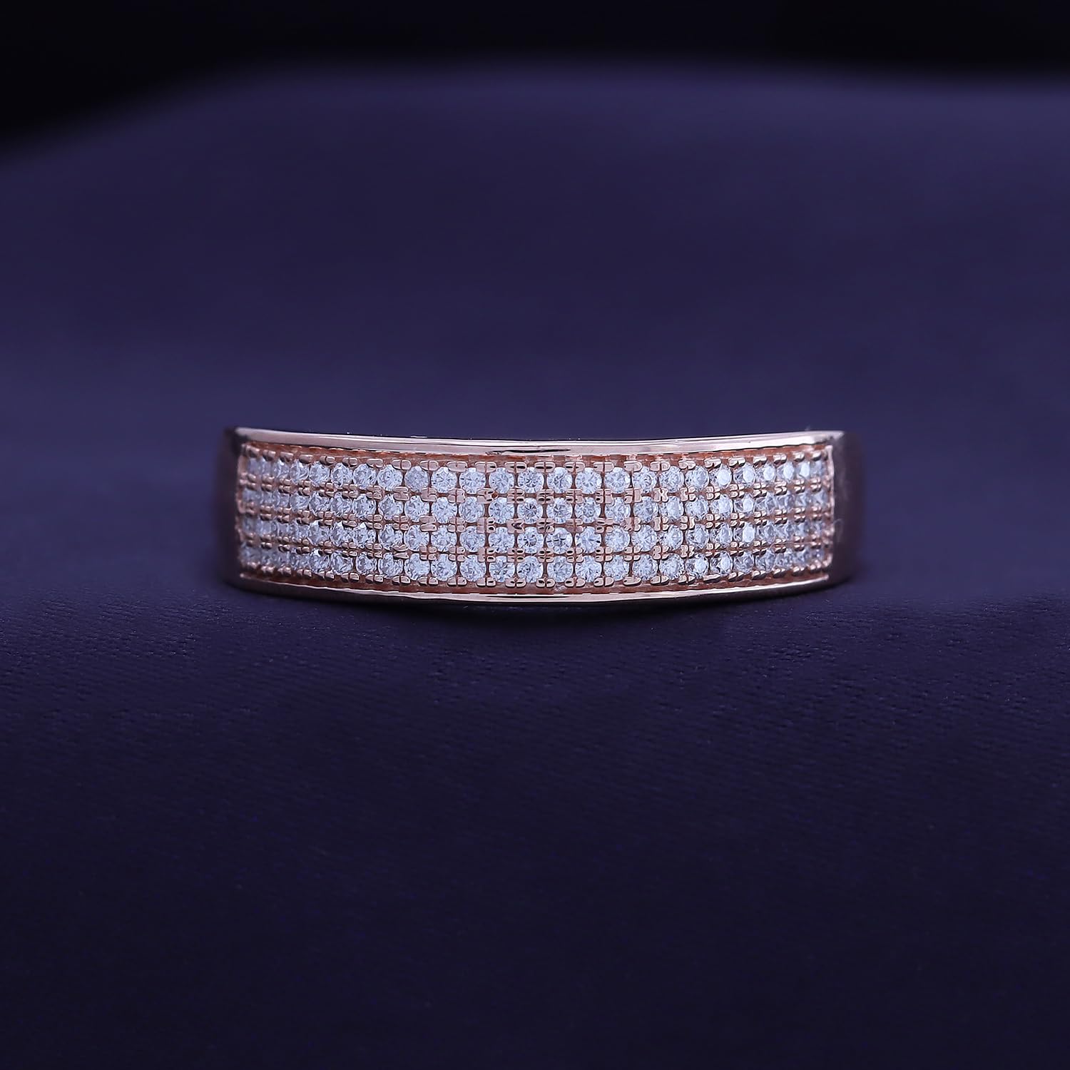 Men's Wedding Band Ring with Round Lab Created