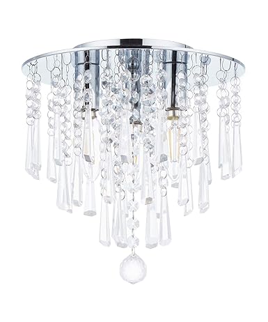 Doraimi 3 Light Crystal Stick Chandelier Modern Flush Mount