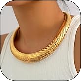Chunky Gold Necklace for Women Gold Statement Necklace Thick Snake Chain Necklace Chunky Collar Necklace Twisted Gold Choker Necklaces Layered Gold Necklaces Jewelry for Women