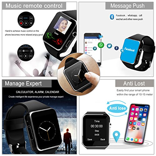 image for Kindak Smart Watch Bluetooth Smartwatch with Camera TouchScreen SIM Ca