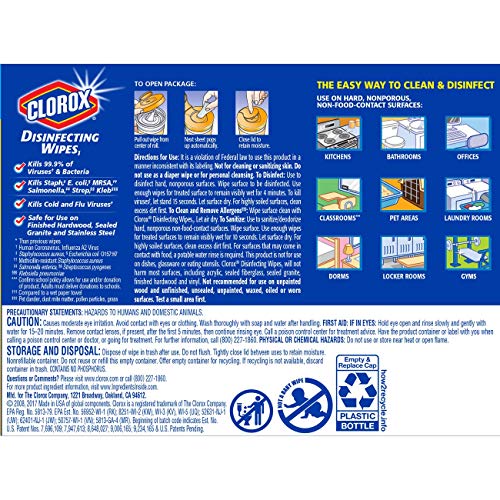 Clorox Disinfecting Wipes, Bleach Free Cleaning Wipes - Crisp Lemon, 105 Count (Pack of 4) (Packaging May Vary) - Thumbnail 7