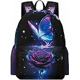 Butterfly Backpack for Boys Kids Girls School Bag 16.5 Inch Cartoon Butterfly Bookbag Travel Backpacks