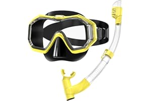 Bairuifu Snorkeling Gear for Kids, Latest 3-Window Lens 200° Wide View Kids Snorkeling Mask Set, Anti-Fog Snorkel Set for Junior Youth Age 5-16