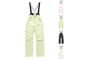 Snow Pants for Boys Girls Waterproof Windproof Plain Ski Pants Winter Warm Elastic Waist Thicken Skiing Sweatpants