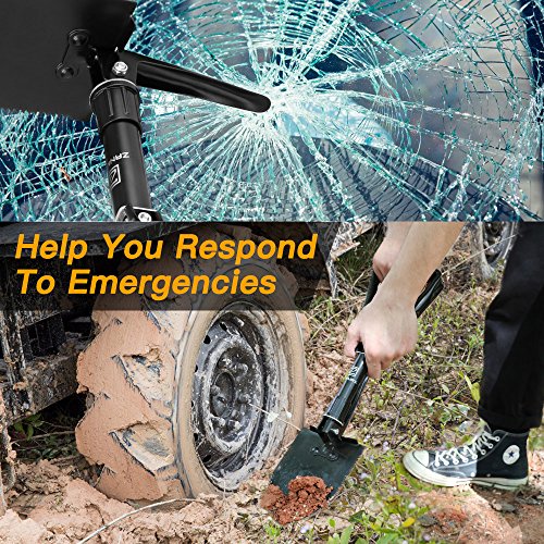 Z ZANMAX Folding Shovel, Camping Shovel Spade with Free Carrying Pouch for Camping, Backpacking, Car Emergency, Fishing, Gardening, Trenching - Thumbnail 5