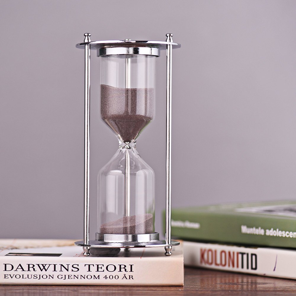 Hourglass『60 Minutes 』Sand Timer,KHTD Metal Sandglass One Hour Glass