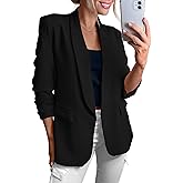 KIRUNDO Womens Blazer 2026 Spring Fall Bussiness Casual Long Sleeve Open Front Work Office Dressy Suit Jackets with Pockets