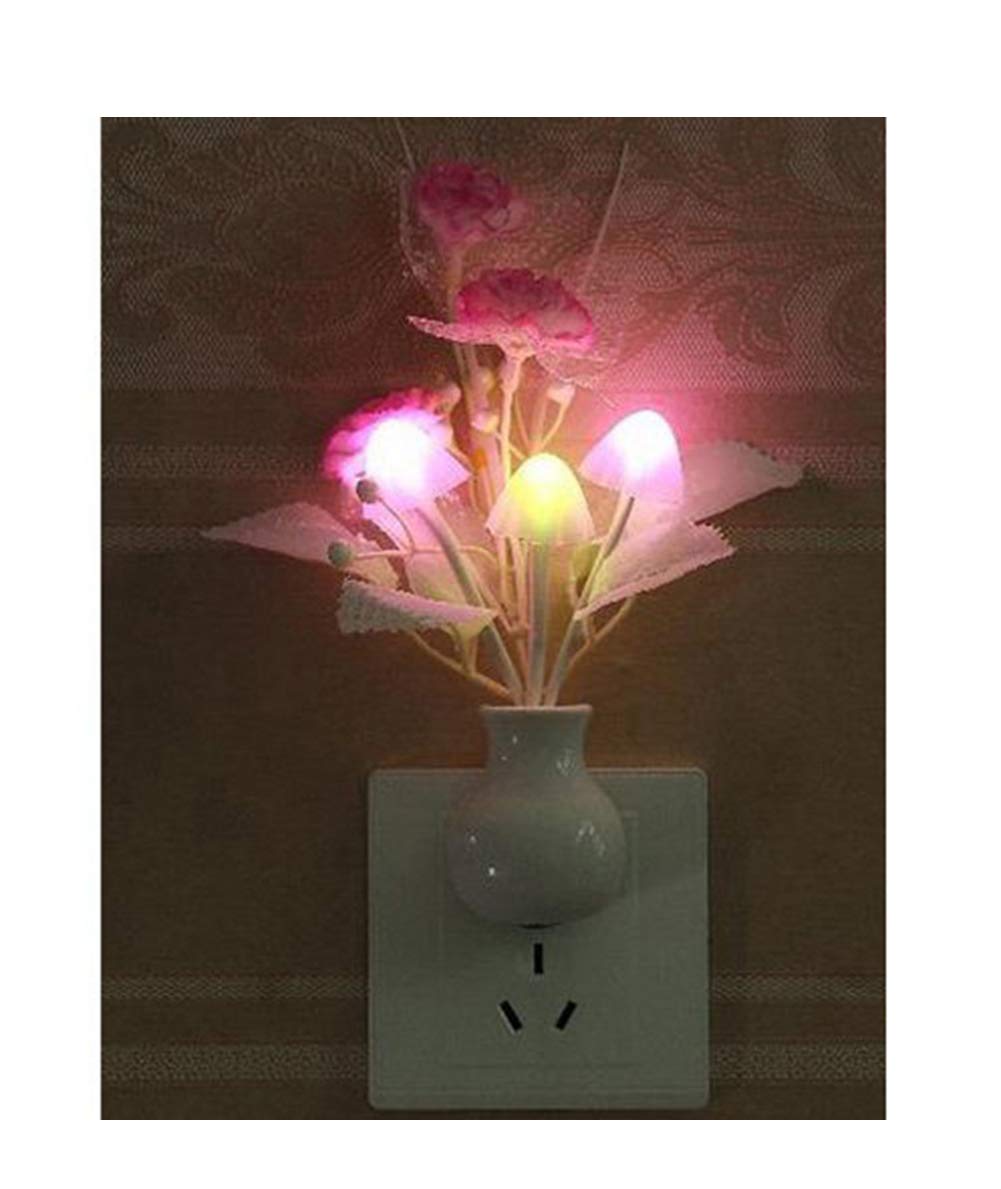 Novelty Night Light Mushroom Flower LED Bedside Light Sensor Color