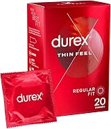 Durex Thin Feel Condoms 20s - Regular Fit, Natural Latex, Silicone Lube