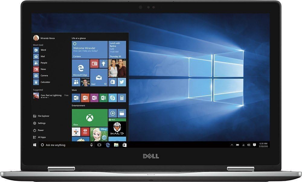 Dell Inspiron 7000 15.6in Convertible 2-in-1 FHD Touchscreen Laptop, 7th Intel Core i7-7500U Processor, 12GB RAM, 512GB SSD, Backlit Keyboard, Bluetooth, HDMI, 802.11AC, Win 10 (Renewed)